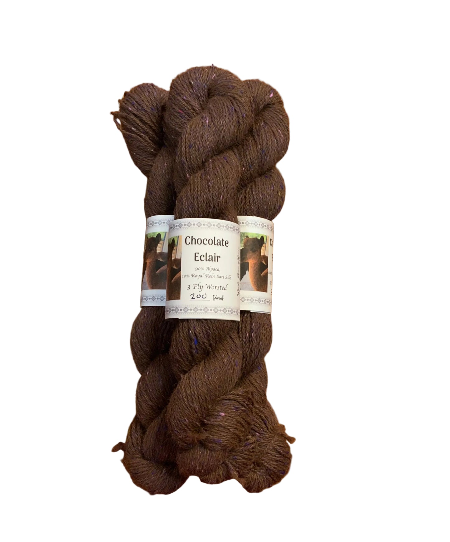 Chocolate Eclair 3ply worsted 10% royal Robe Sari Silk