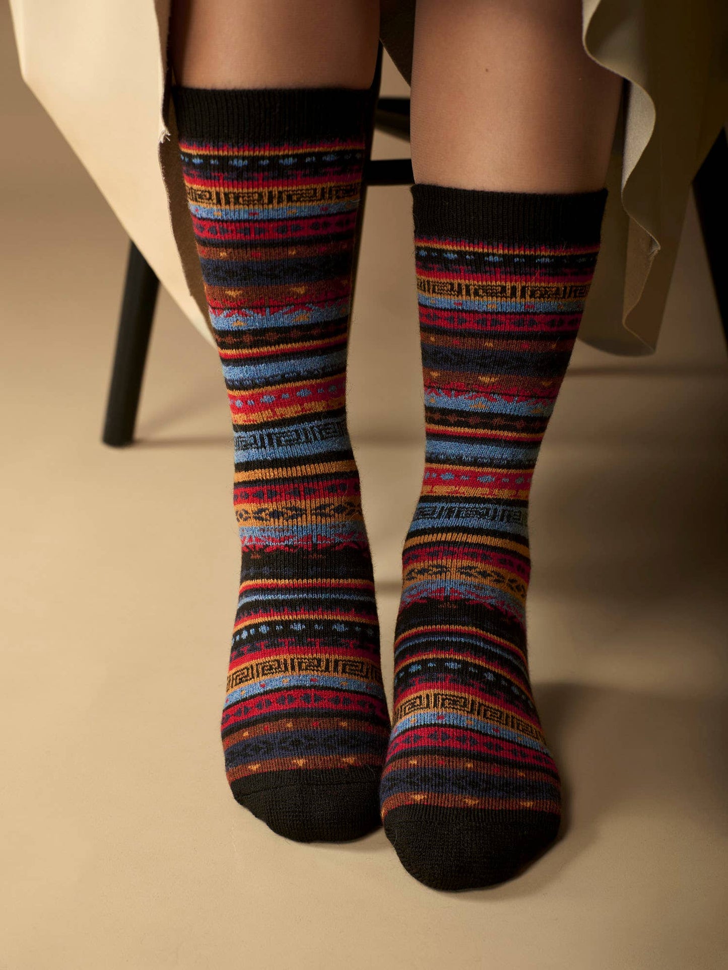 Fair Isle Full Cushion Alpaca Socks