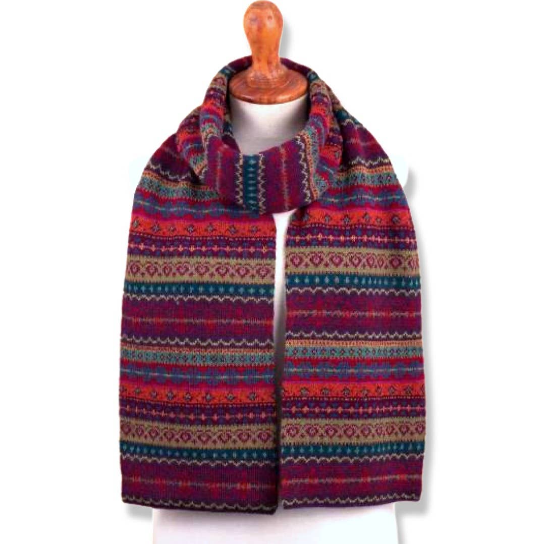 100% Baby Alpaca Geometry Scarf Nature Color Scarf