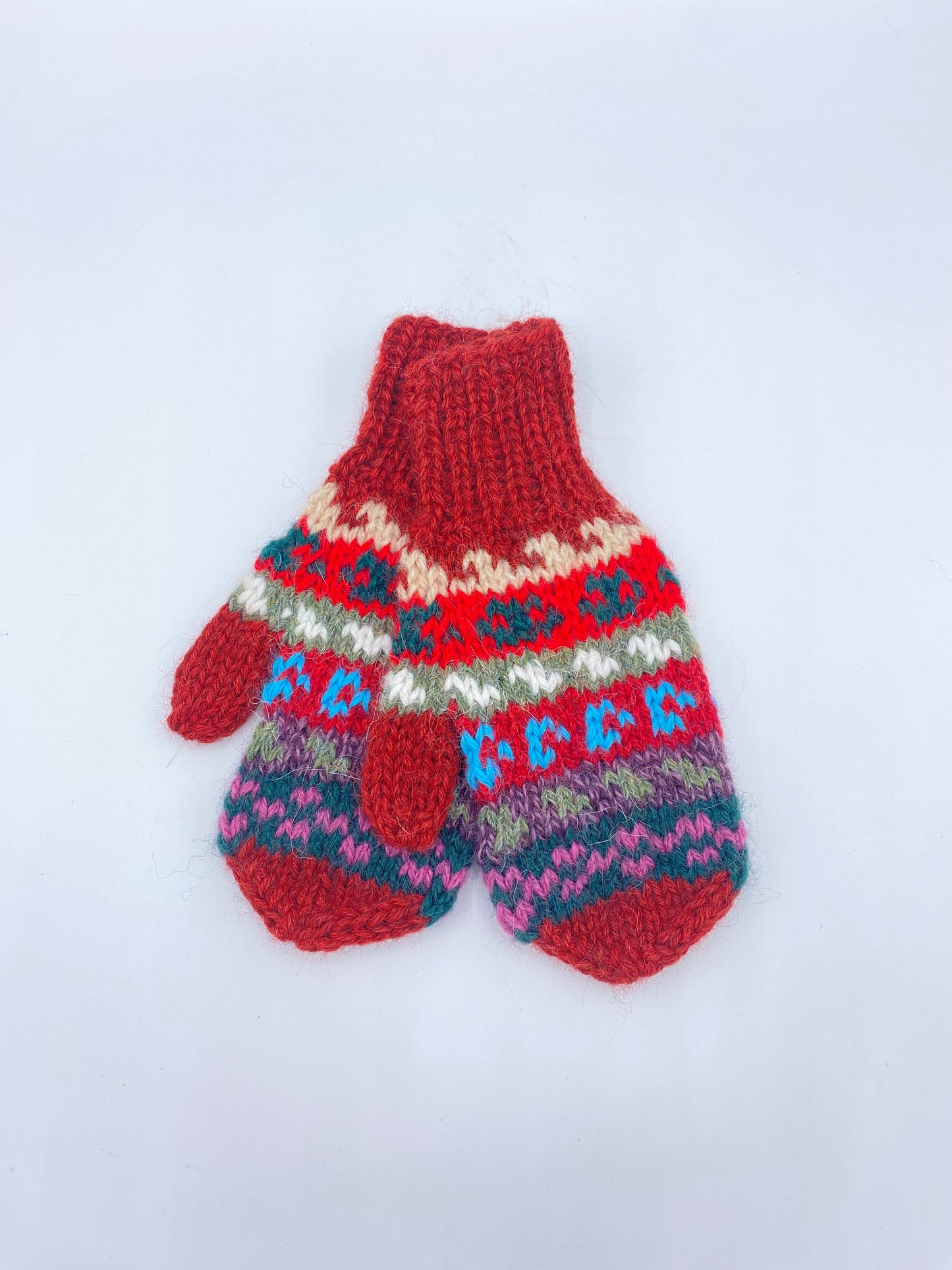 Kid's Colored Alpaca Blend Knit Mittens