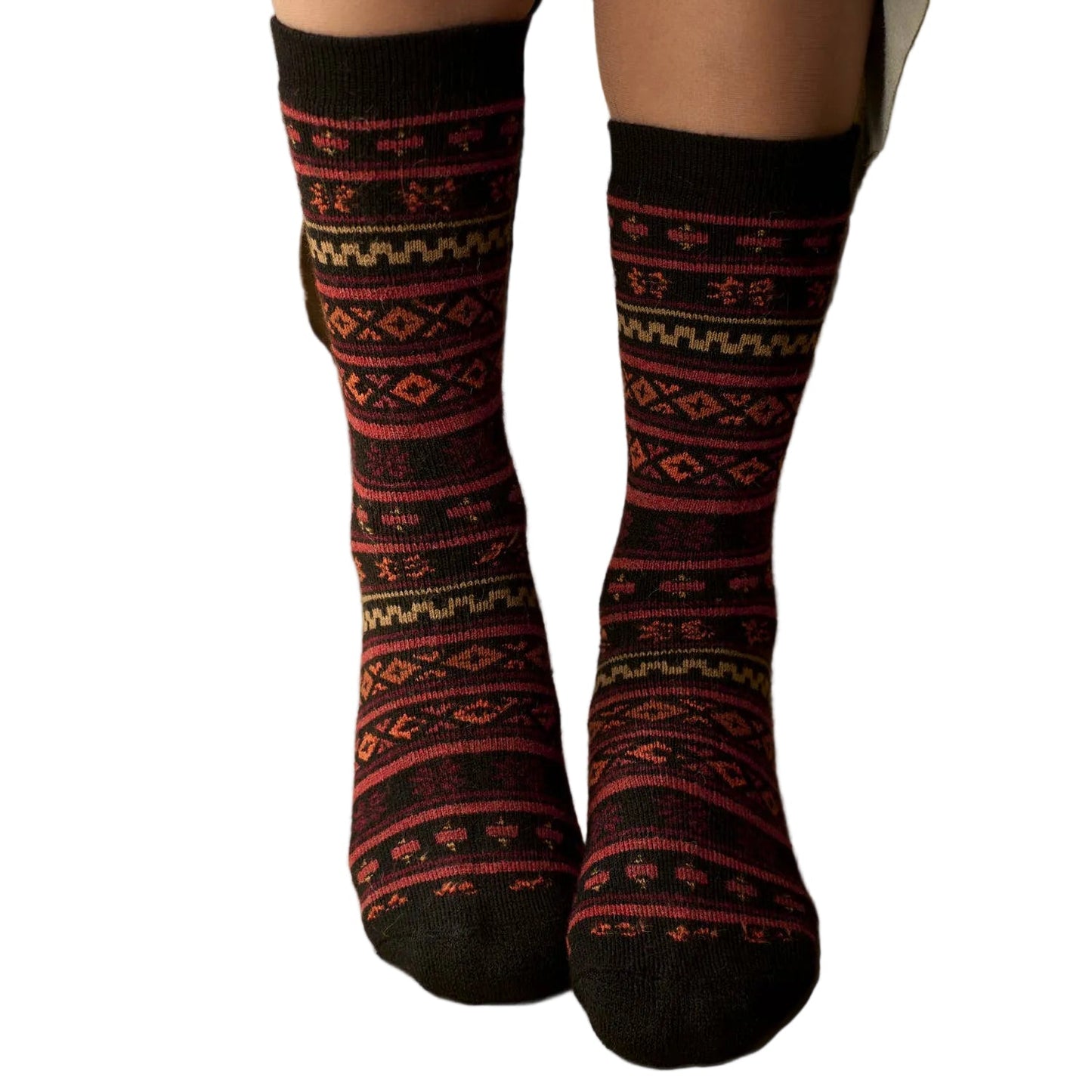 Fair Isle Full Cushion Alpaca Socks
