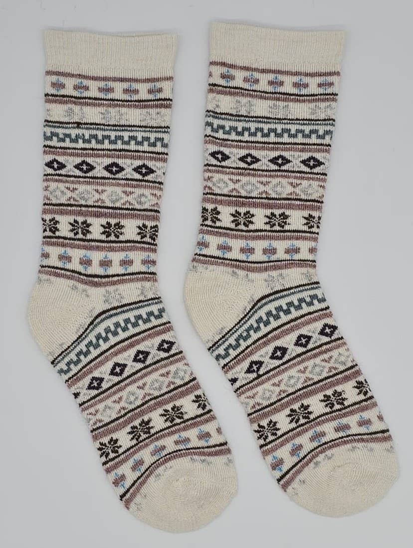 Fair Isle Alpaca Socks | Full Cushion | Crew Sock | NEW ITEM