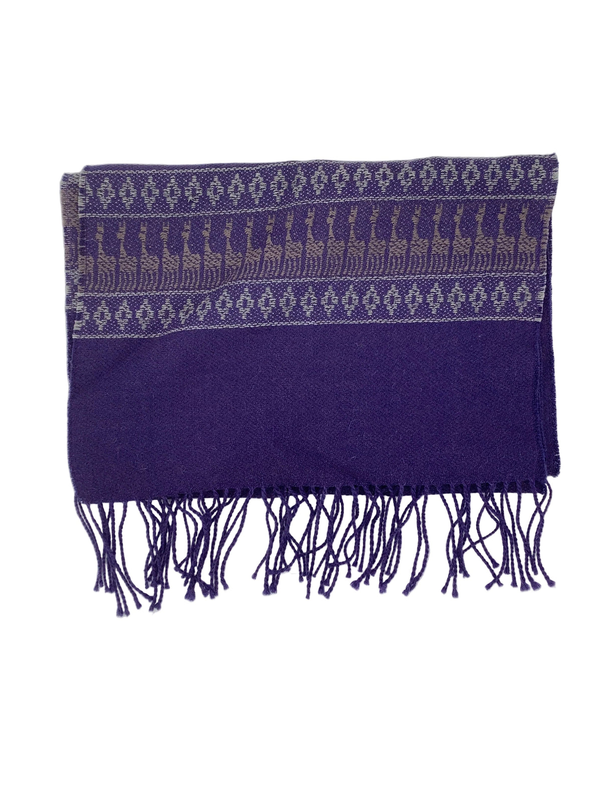 Geometric Design Striped Alpaca Scarf