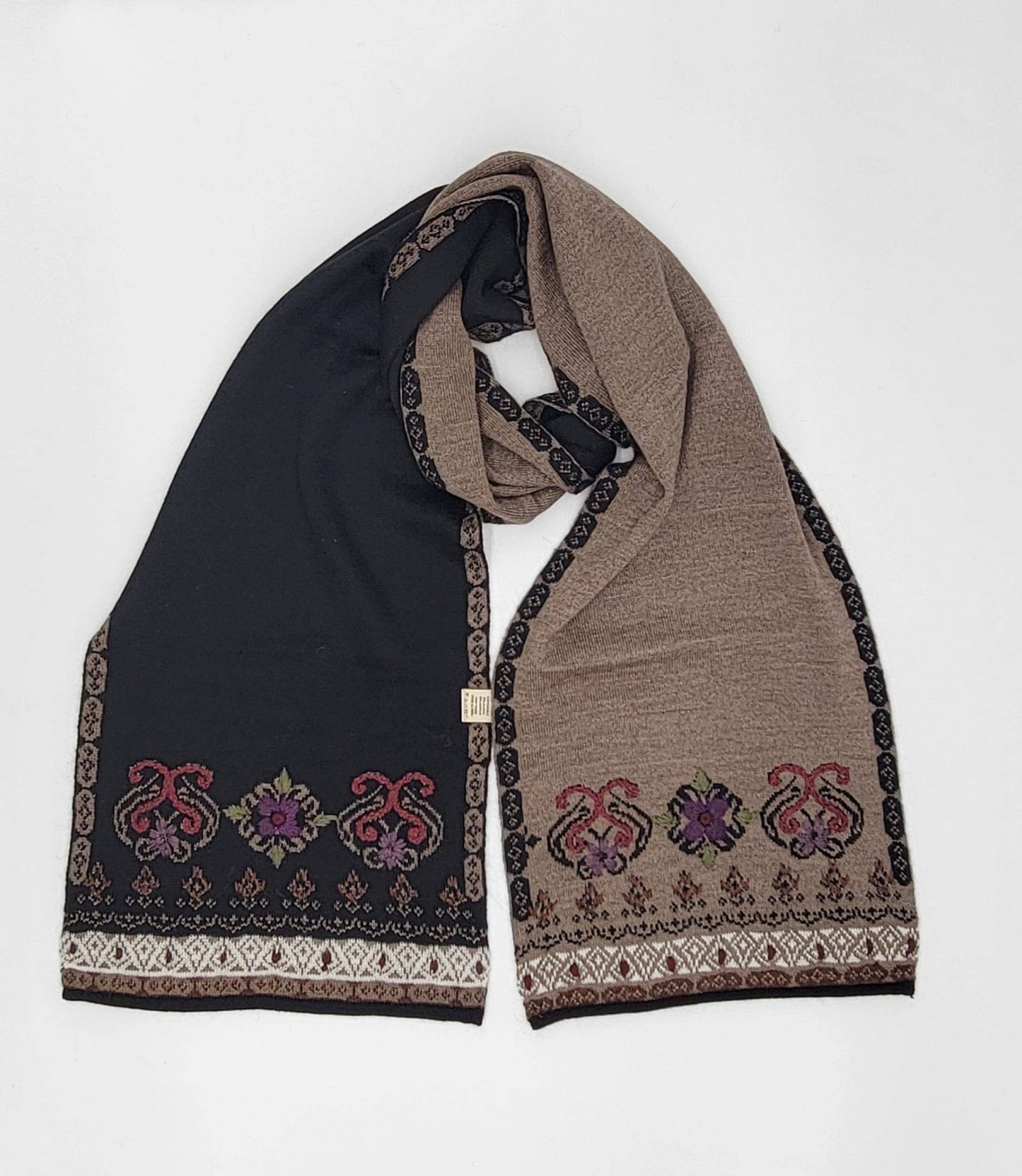 Eva Alpaca Scarf | Hand Embroidered