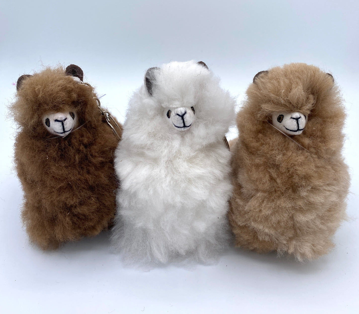 Alpaca Fur Figure Keychain - 4.5” - Natural