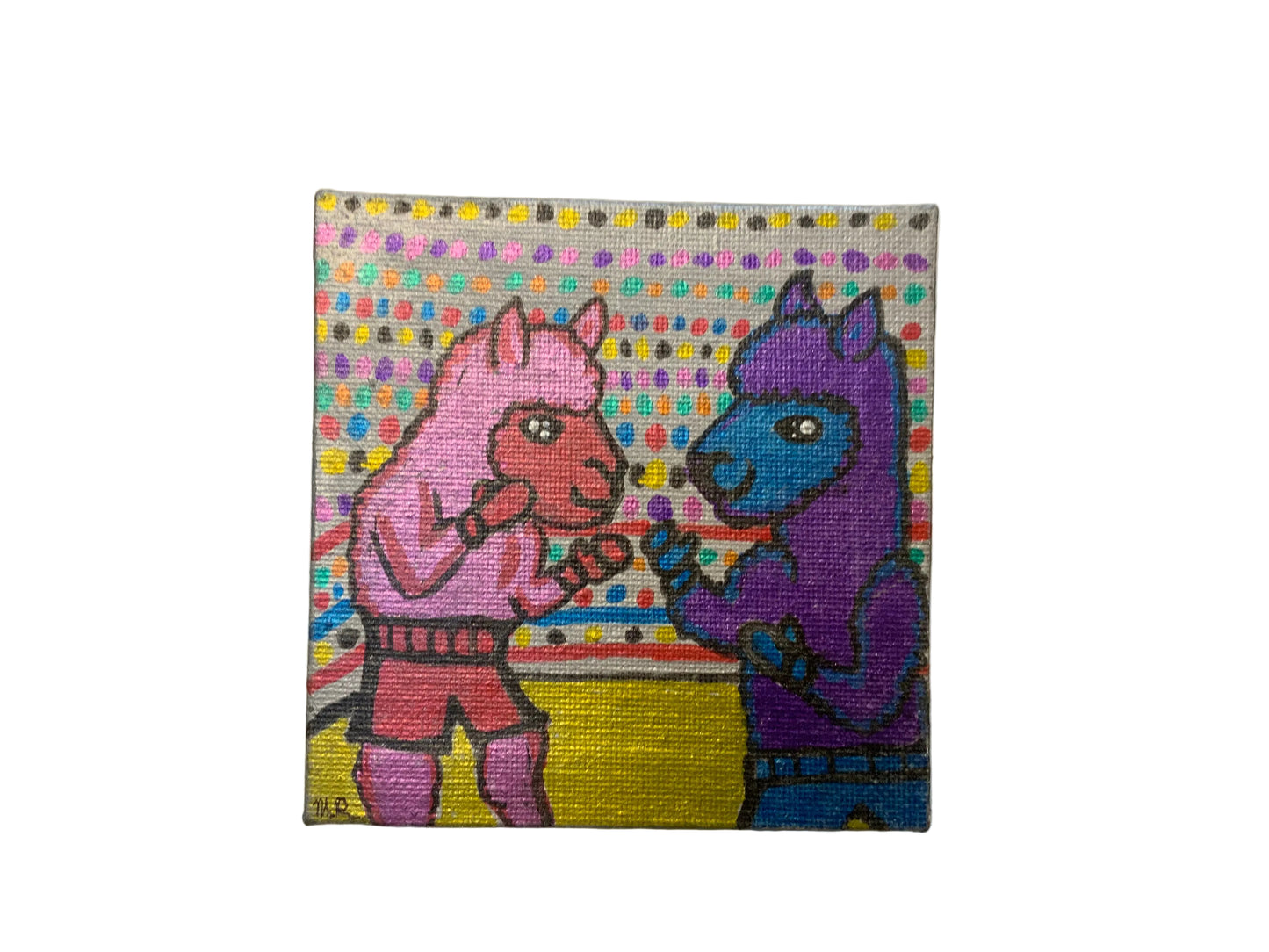“Red v Blue” Magnetic Canvas Painting