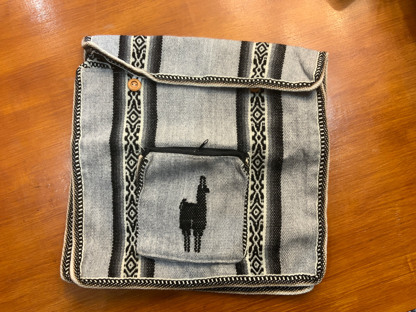 Wool Purse Tote Bag School Pouch Alpaca Hand Woven 10"x12" F