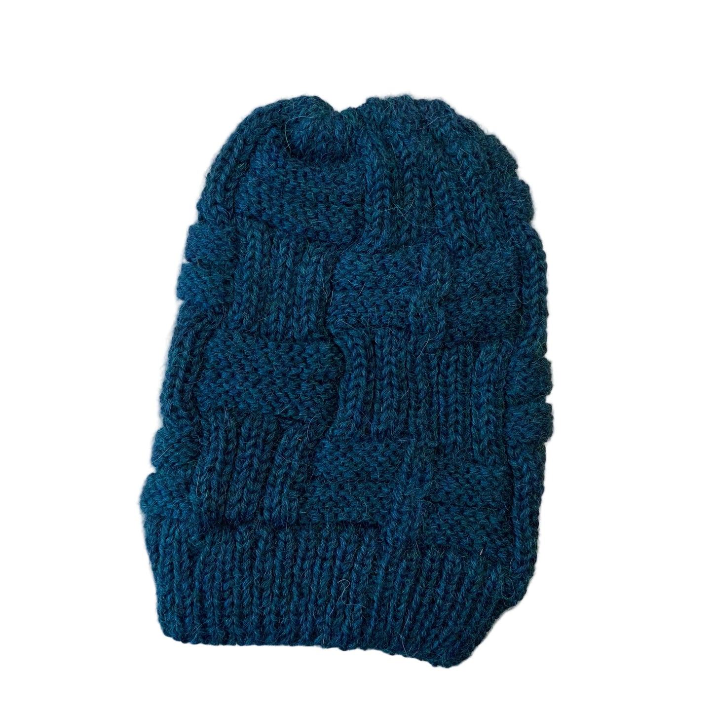 Basket Weave Ponytail Alpaca Hat