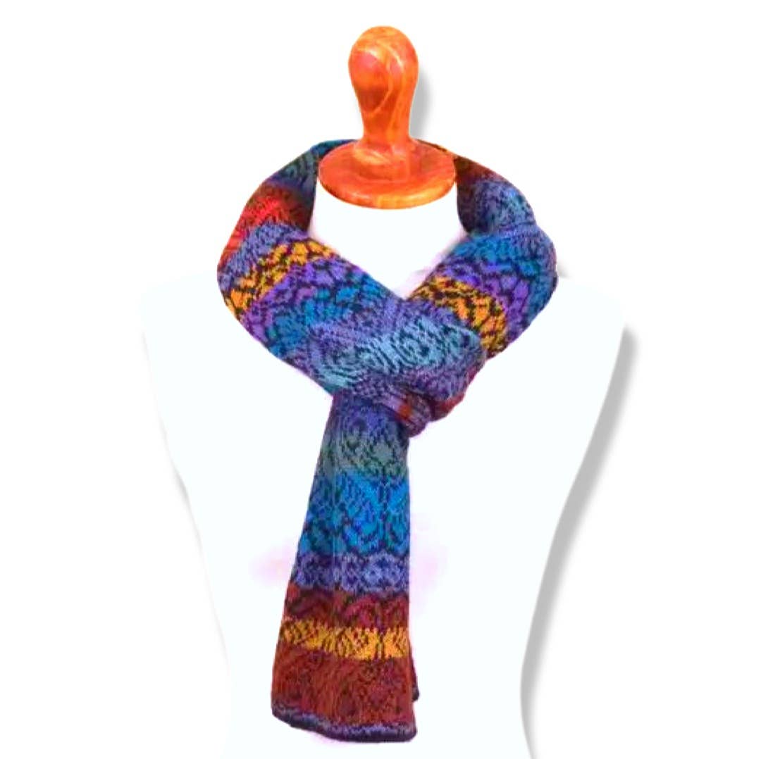 Paisley Geometric Baby Alpaca Scarf