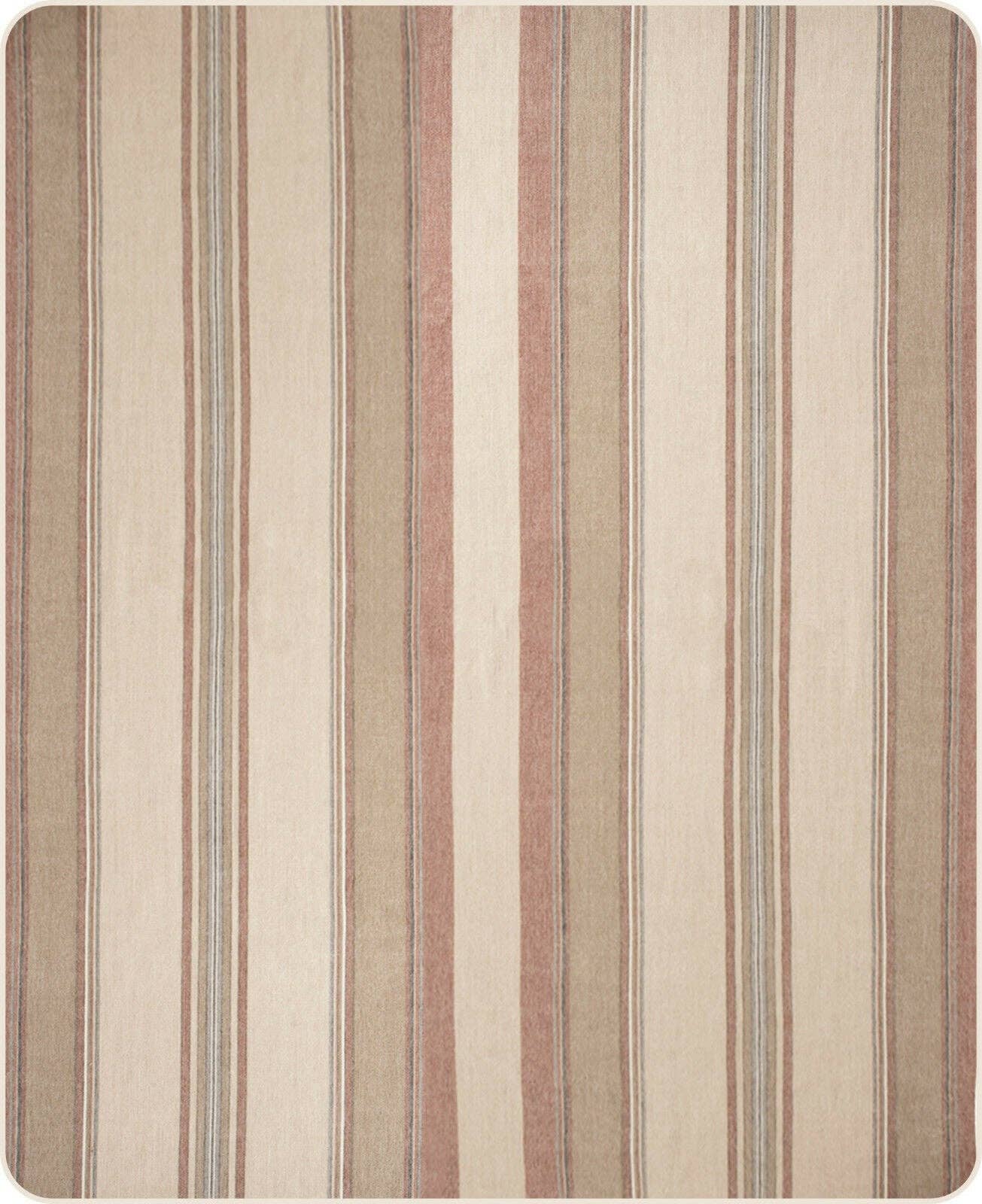 Zhumir - Baby Alpaca Wool Blanket - Queen 95" x 66" - Earthy Stripes Pattern