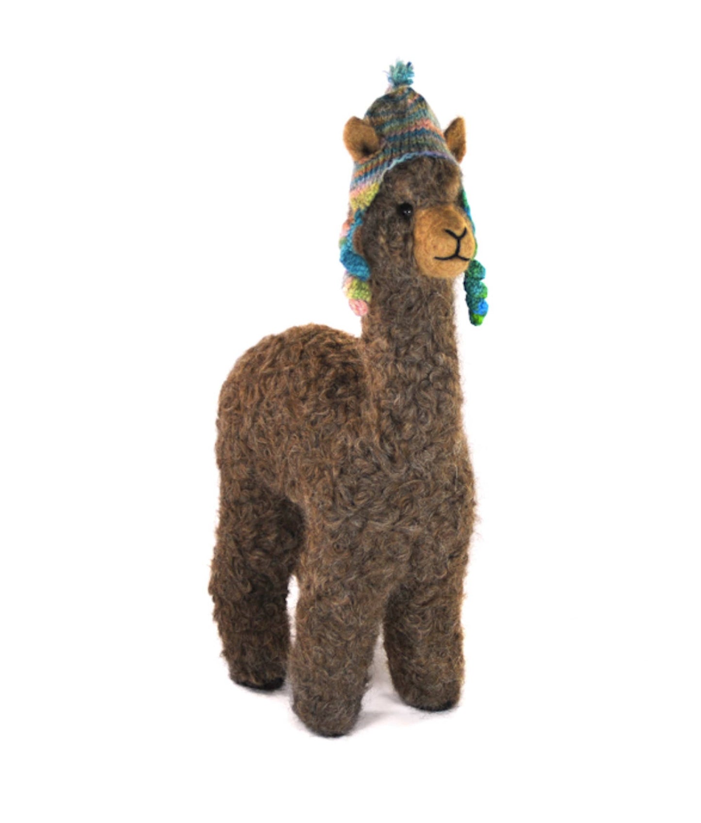 Felted Herdsire 12” Huacaya Alpaca Decor: Handmade Sculpture
