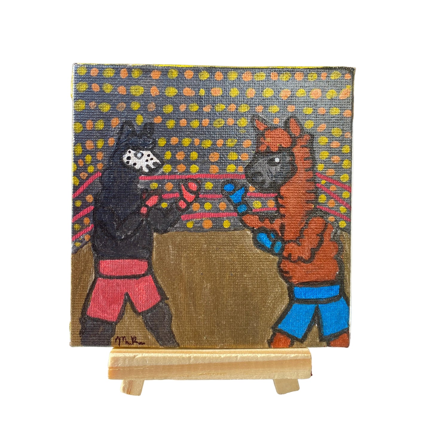 "Gordon vs Woody" Painting On Easel