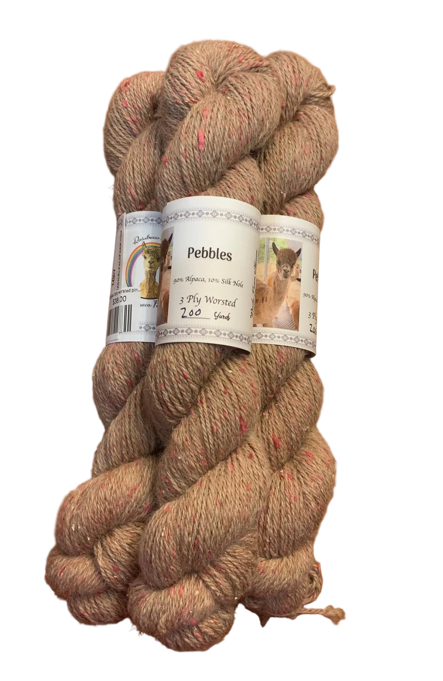 Pebbles 3ply worsted pink silk noil