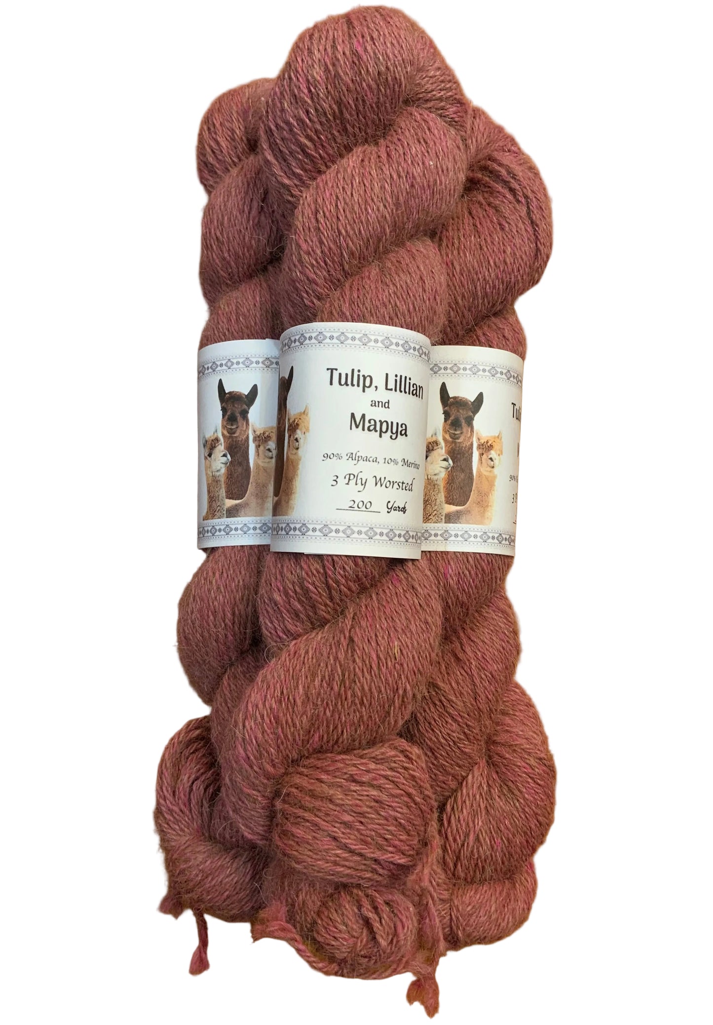 Tulip, Lillian, Mapya 3ply worsted. 10% merino