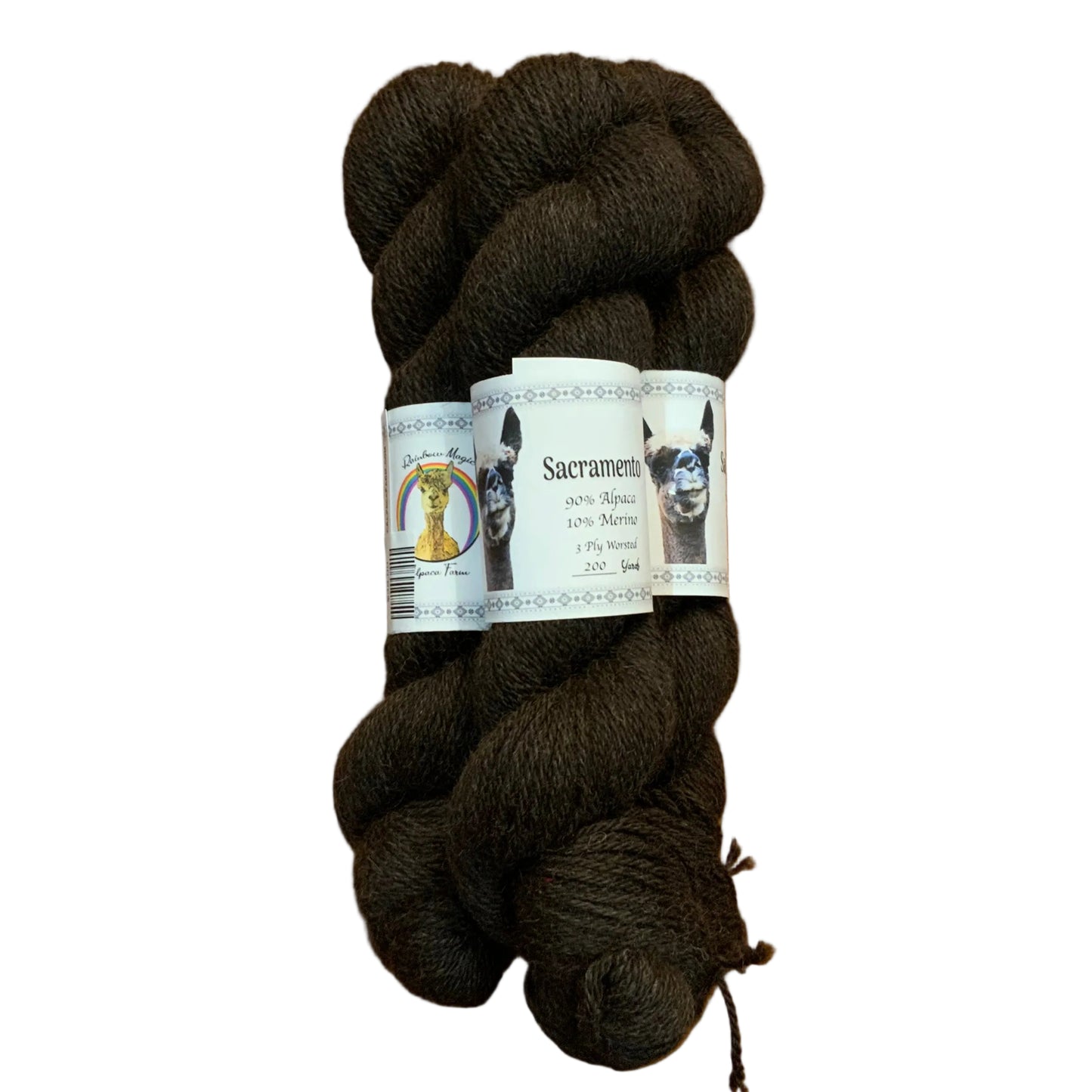 Sacramento 3ply worsted 10% black merino %90 Alpaca