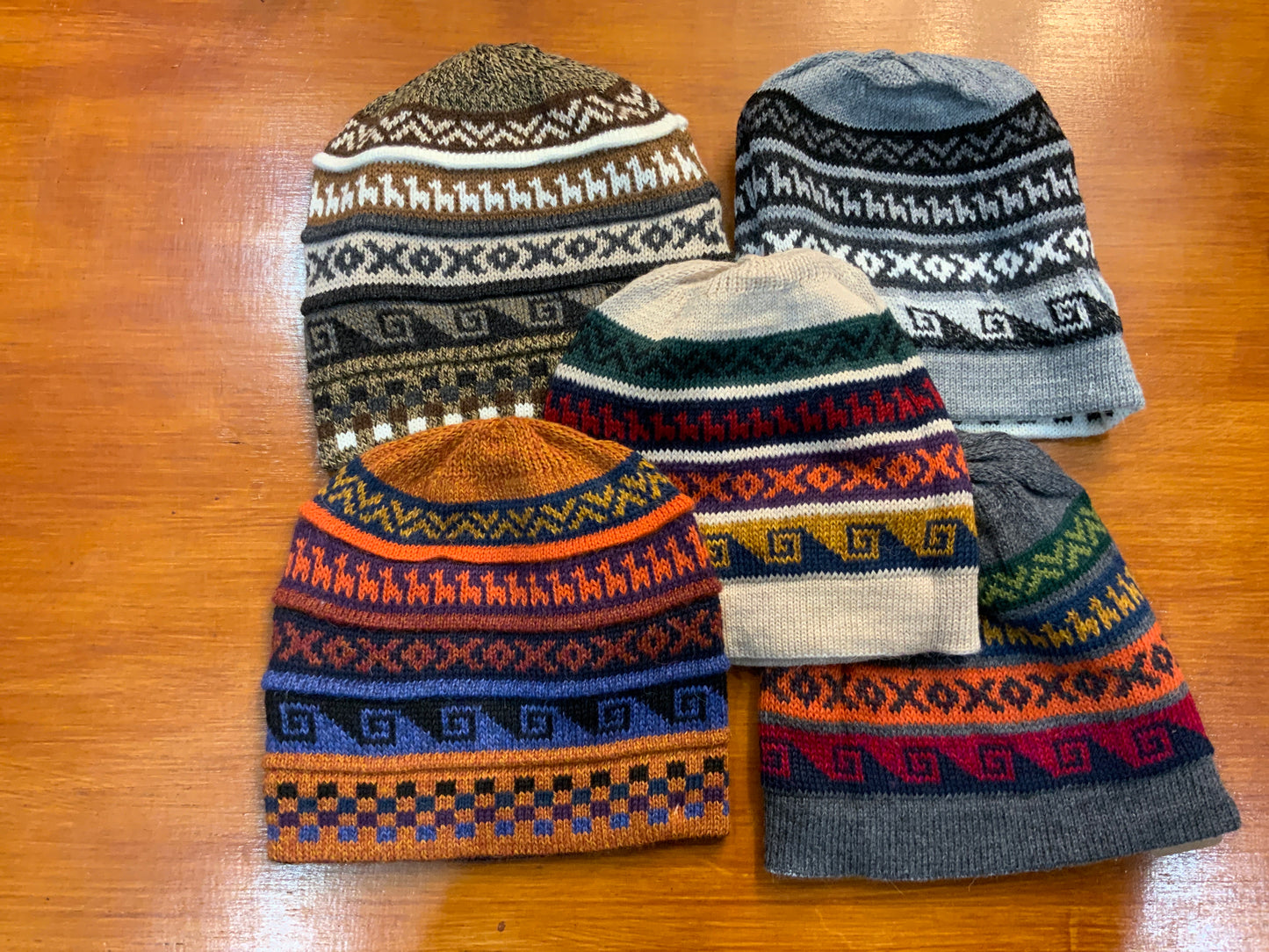 Reversible Baby Alpaca Hat with Multicolor design