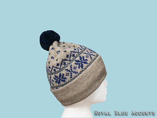 Snowflake Pom Pom Alpaca Hat