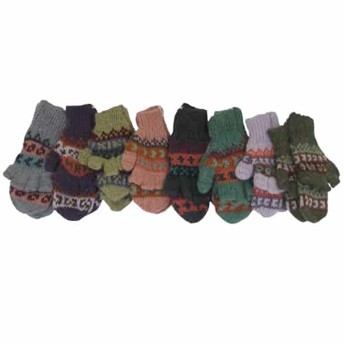 Kid's Color Alpaca Blend Knit Glittens