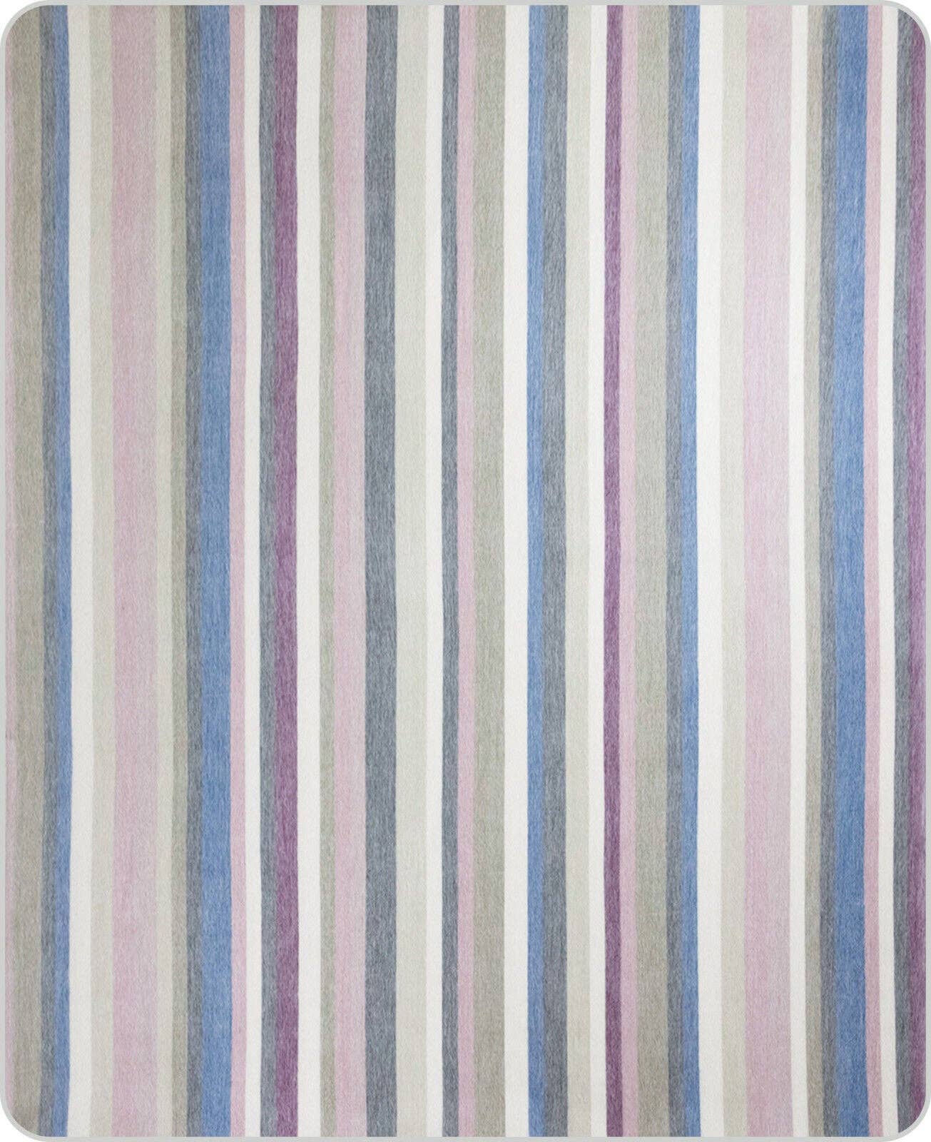 Yunga - Queen-Sized Baby Alpaca Wool Throw Blanket/Sofa Cover - 95 x 65 in - Pastel Dreams - Soft Pink/Blue/Purple Hues