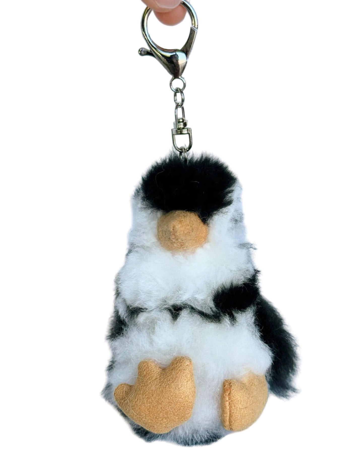 Penguin Alpaca Fur Keychain