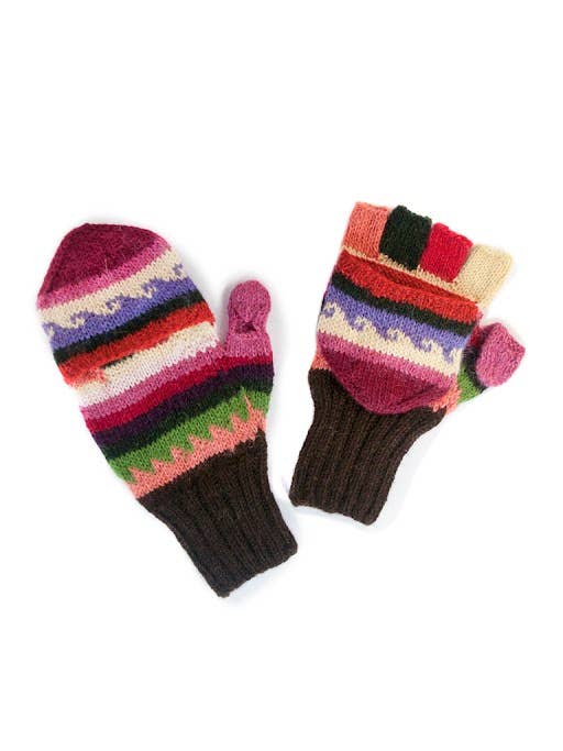 Fiesta Glittens: Hybrid Gloves + mittens in 100% Baby Alpaca