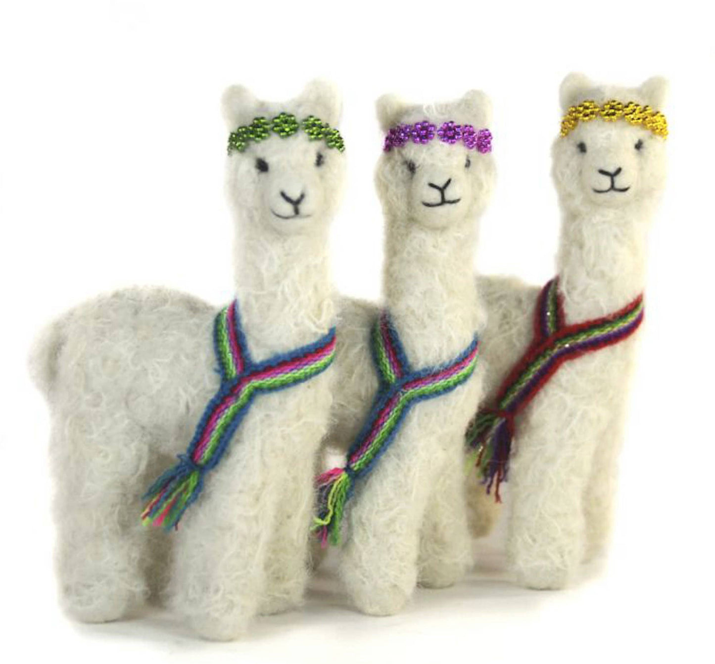 Felted Hippie Alpaca Figurine