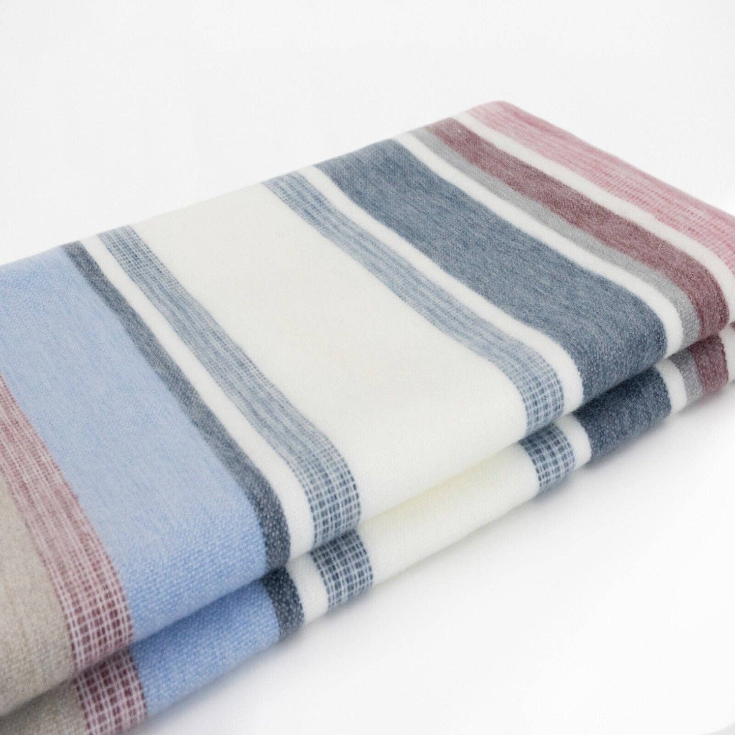 Pindo - Baby Alpaca Wool Throw Blanket / Sofa Cover - Queen 95 x 67 in - pink pastel colors