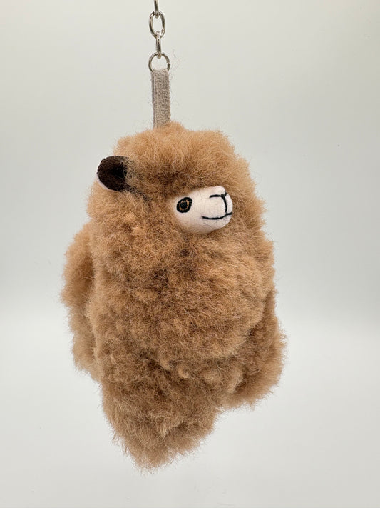 Alpaca Fur Figure Keychain - 4.5” - Natural