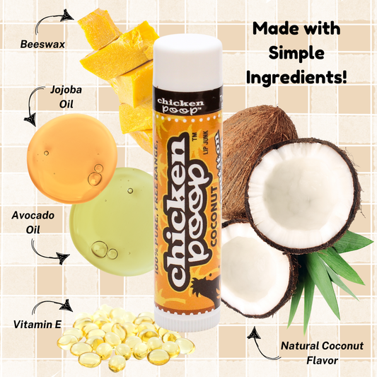 Chicken Poop® COCONUT Lip Balm, All Natural