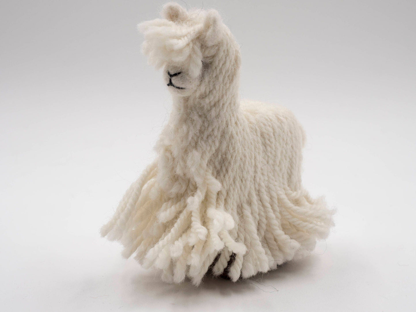 Felted Cria Suri 5.5” Alpaca Decor: Handmade Sculpture