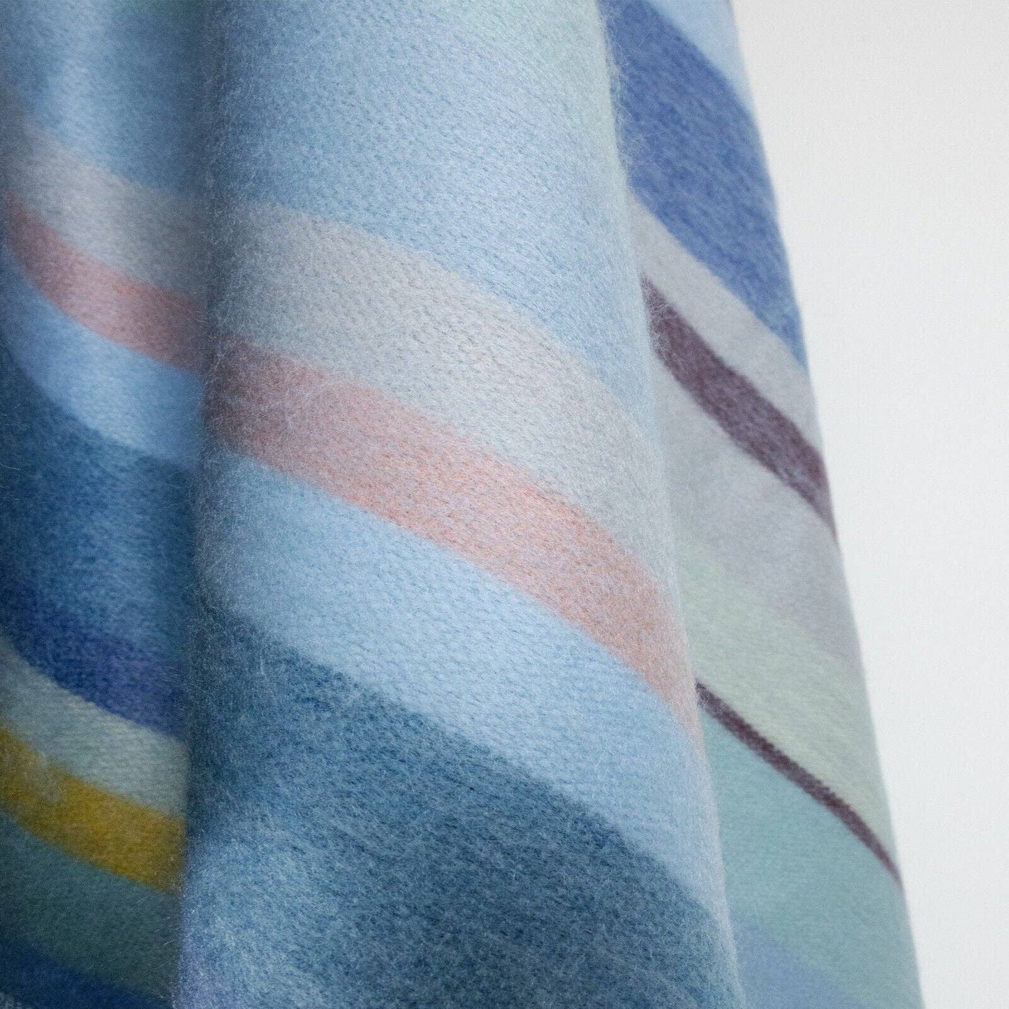 Sigsipamba - Baby Alpaca Wool Blanket - Queen 96 x 65 in - Multicolor Striped in Blue & Green Tones