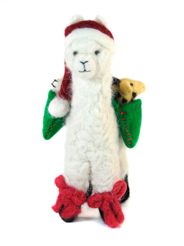 Alpaca Noel Santa: Felted Christmas Decor