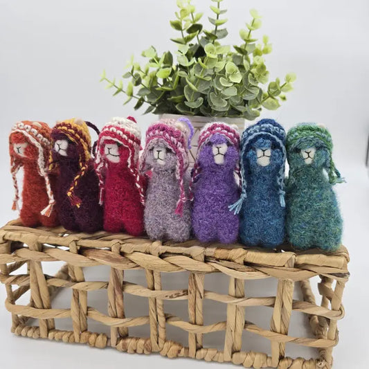 Needle Felted Alpaca Figure