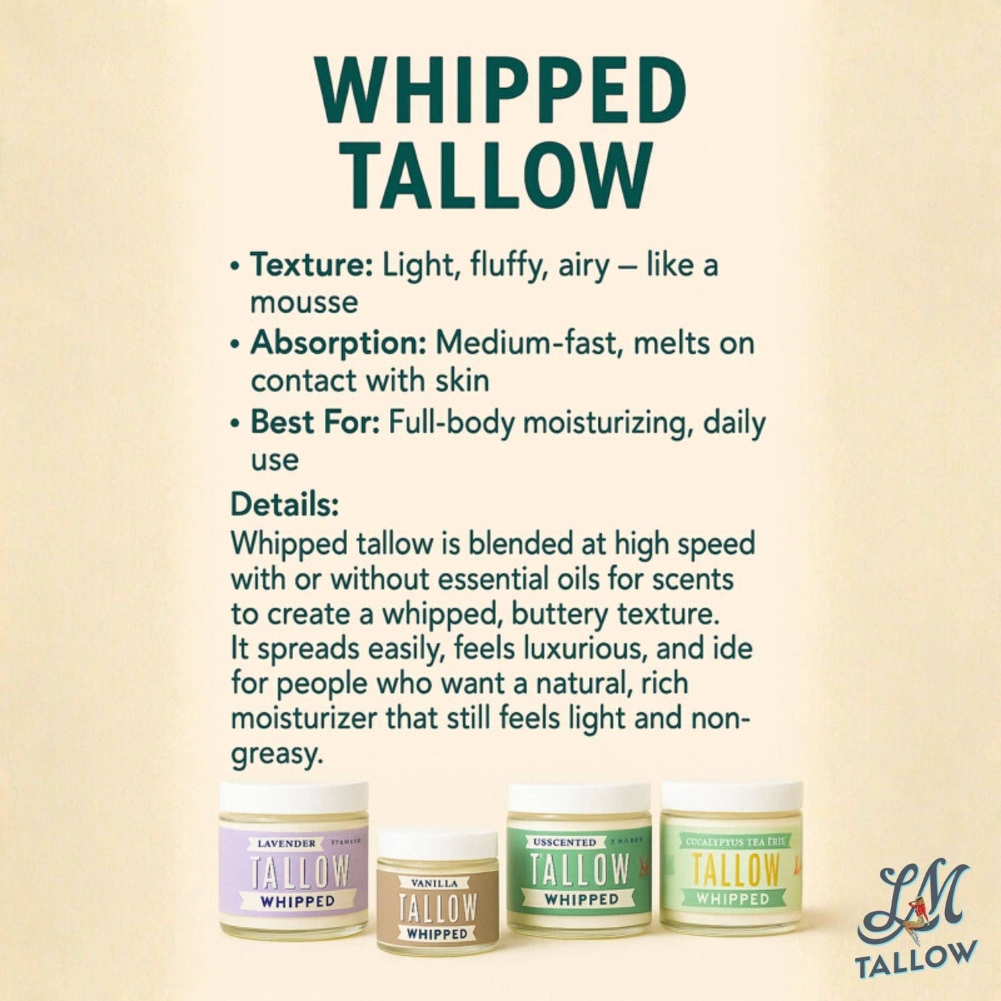 Unscented Whipped All Natural Tallow