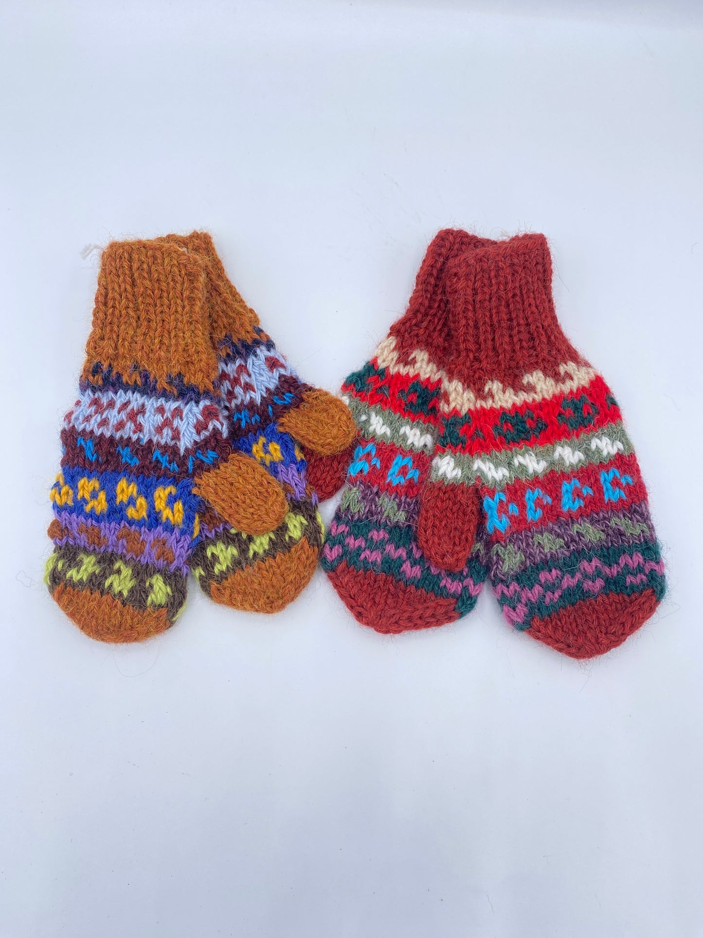 Kid's Colored Alpaca Blend Knit Mittens
