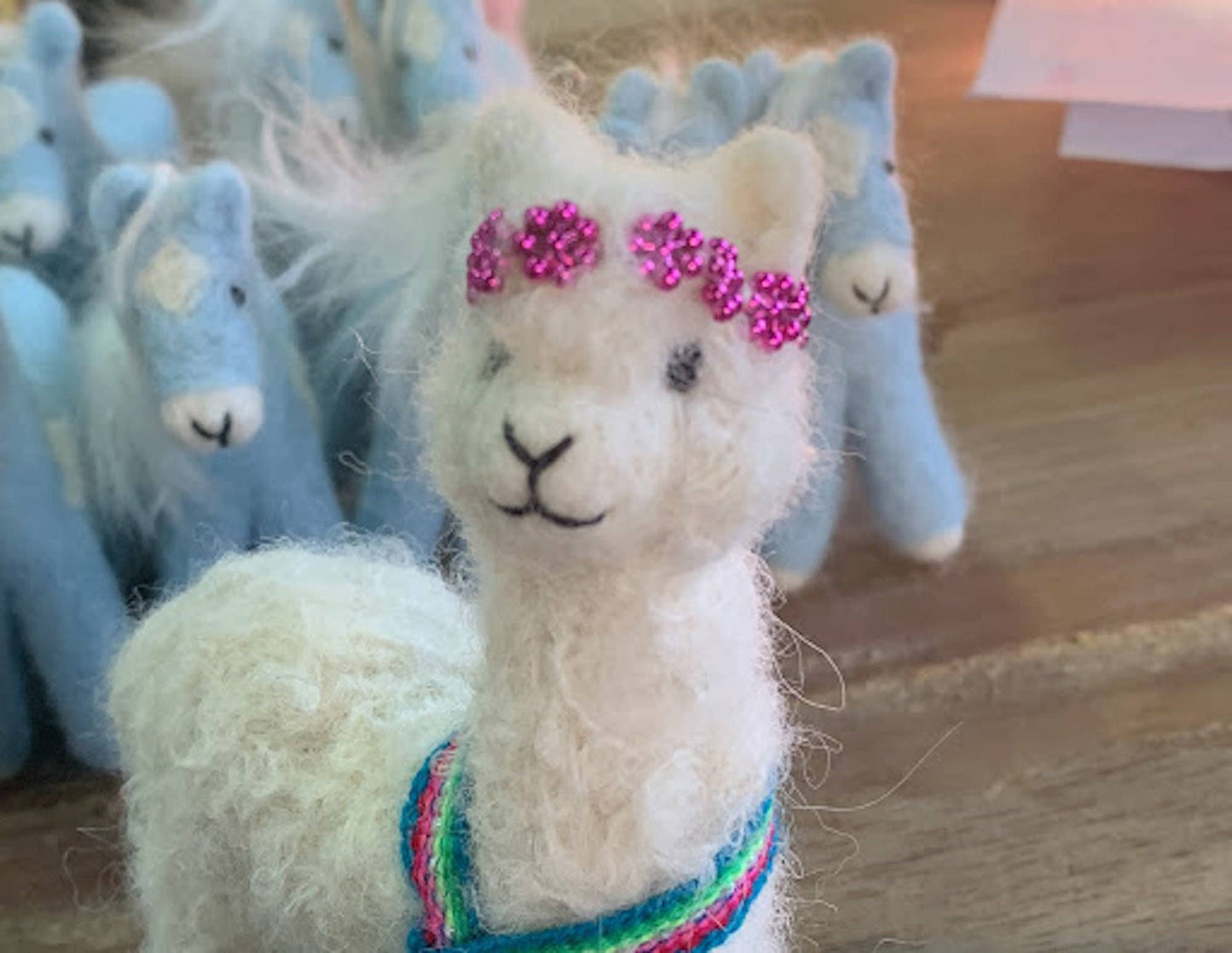 Hippie Alpaca: Felted Alpaca Fiber Christmas Ornament