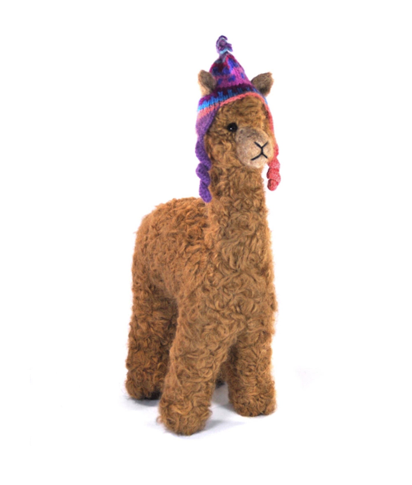 Felted Herdsire 12” Huacaya Alpaca Decor: Handmade Sculpture