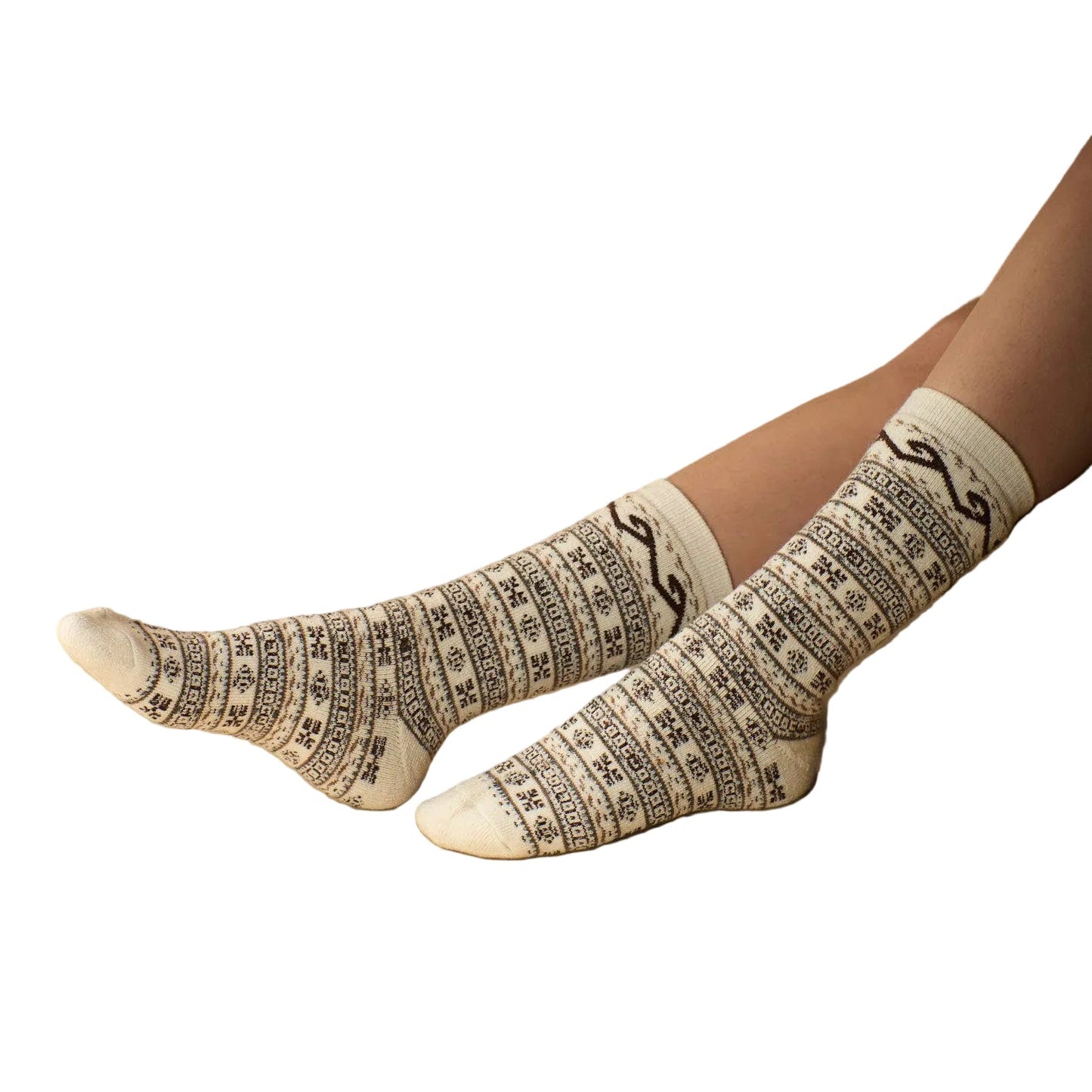 Fair Isle Full Cushion Alpaca Socks