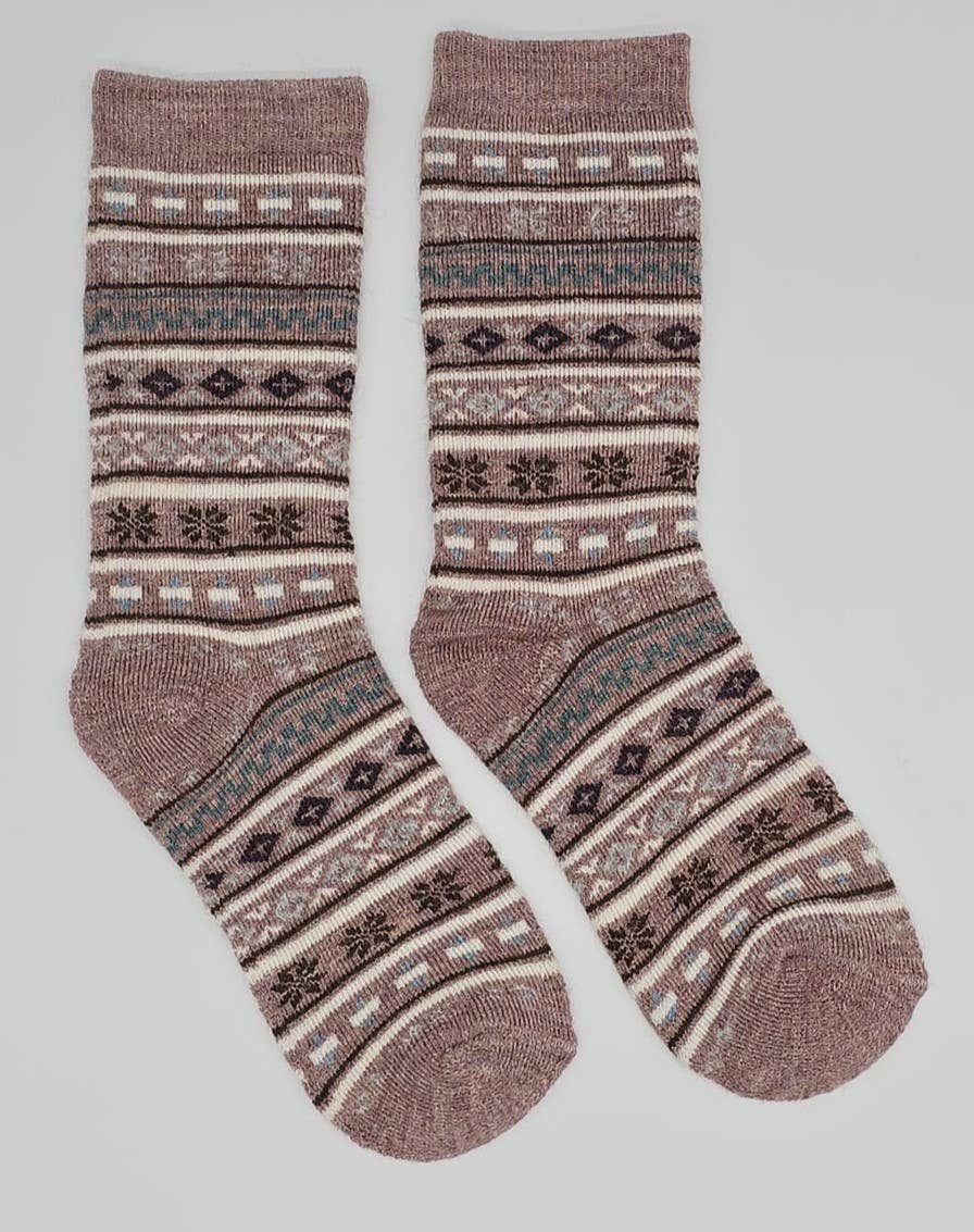 Fair Isle Alpaca Socks | Full Cushion | Crew Sock | NEW ITEM