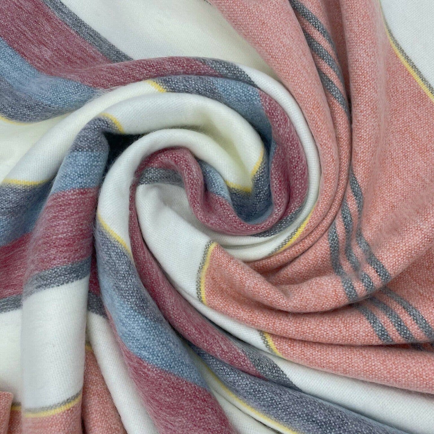 Soft & Warm Baby Alpaca Wool Blanket - Queen 95" x 63" - Multi Colored Stripes Pattern