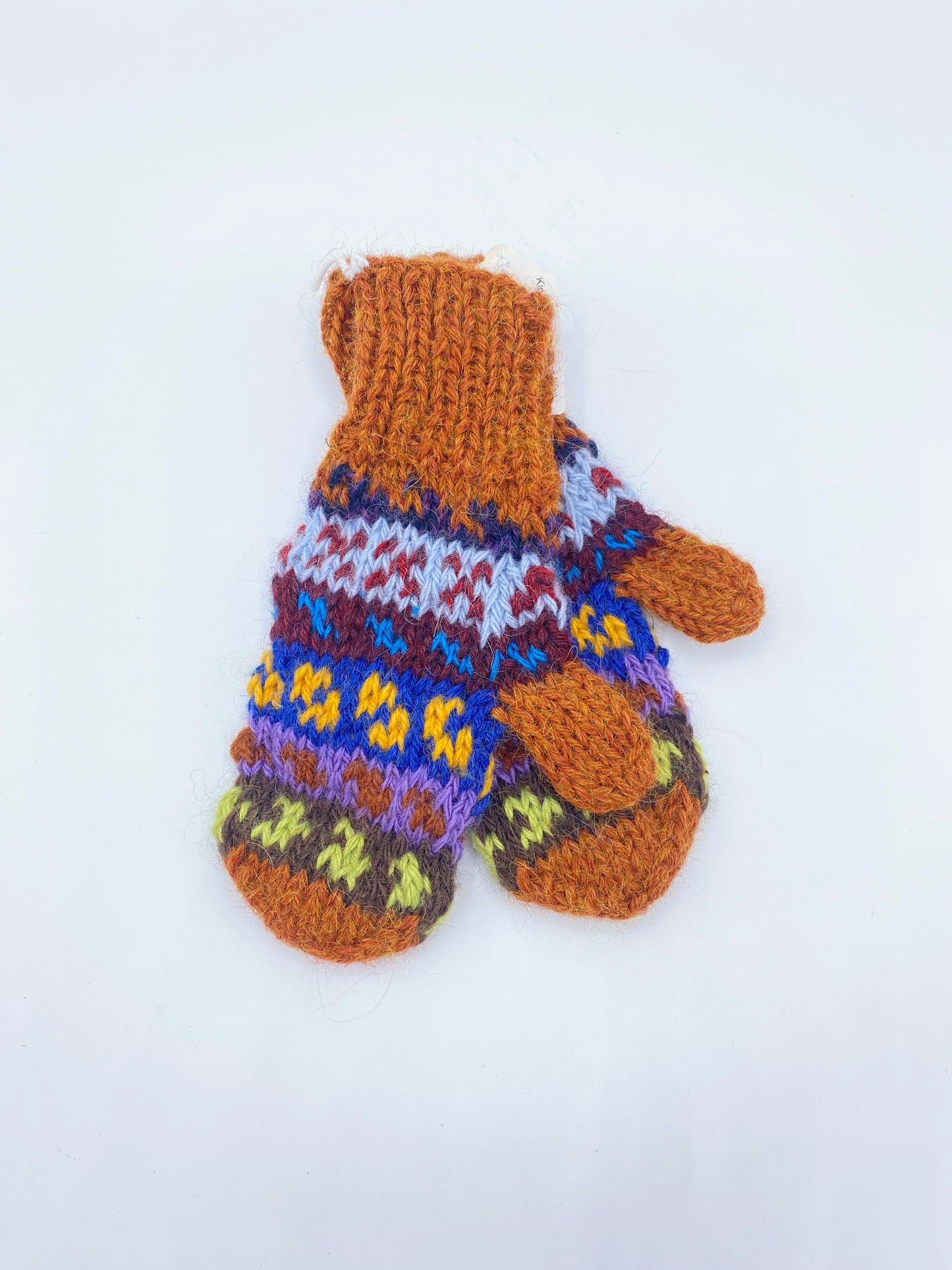 Kid's Colored Alpaca Blend Knit Mittens