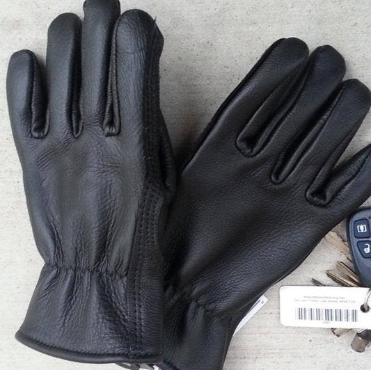 Knit Lined Alpaca Cowhide Leather Gloves