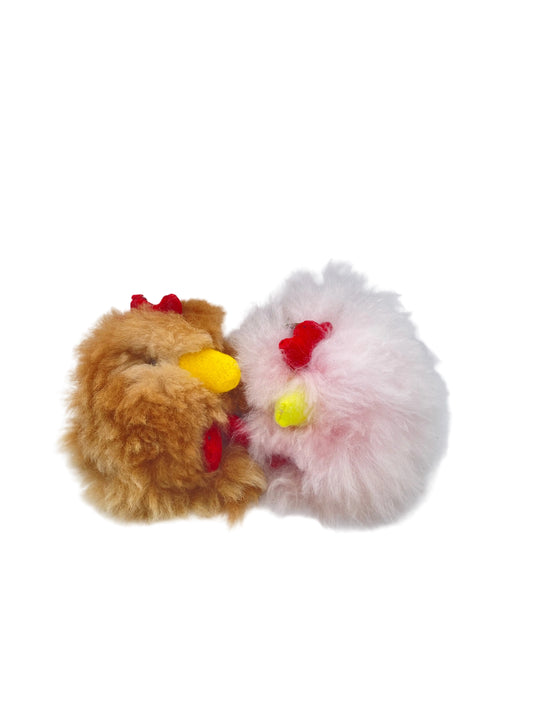 Alpaca Fur Chicken Keychain