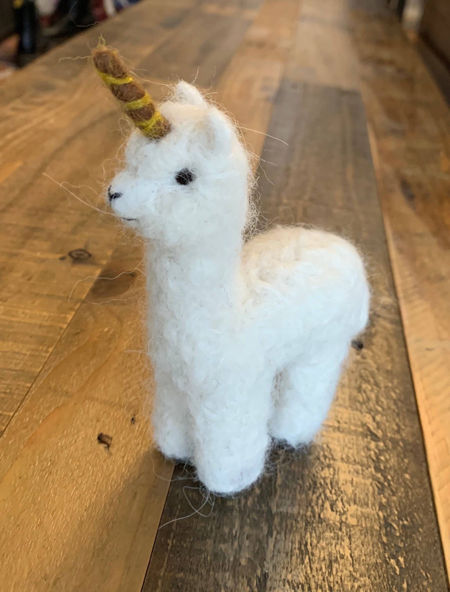 Needle Felted Alpaca + Unicorn = AlpacaUni or AlpacaCorn Scu
