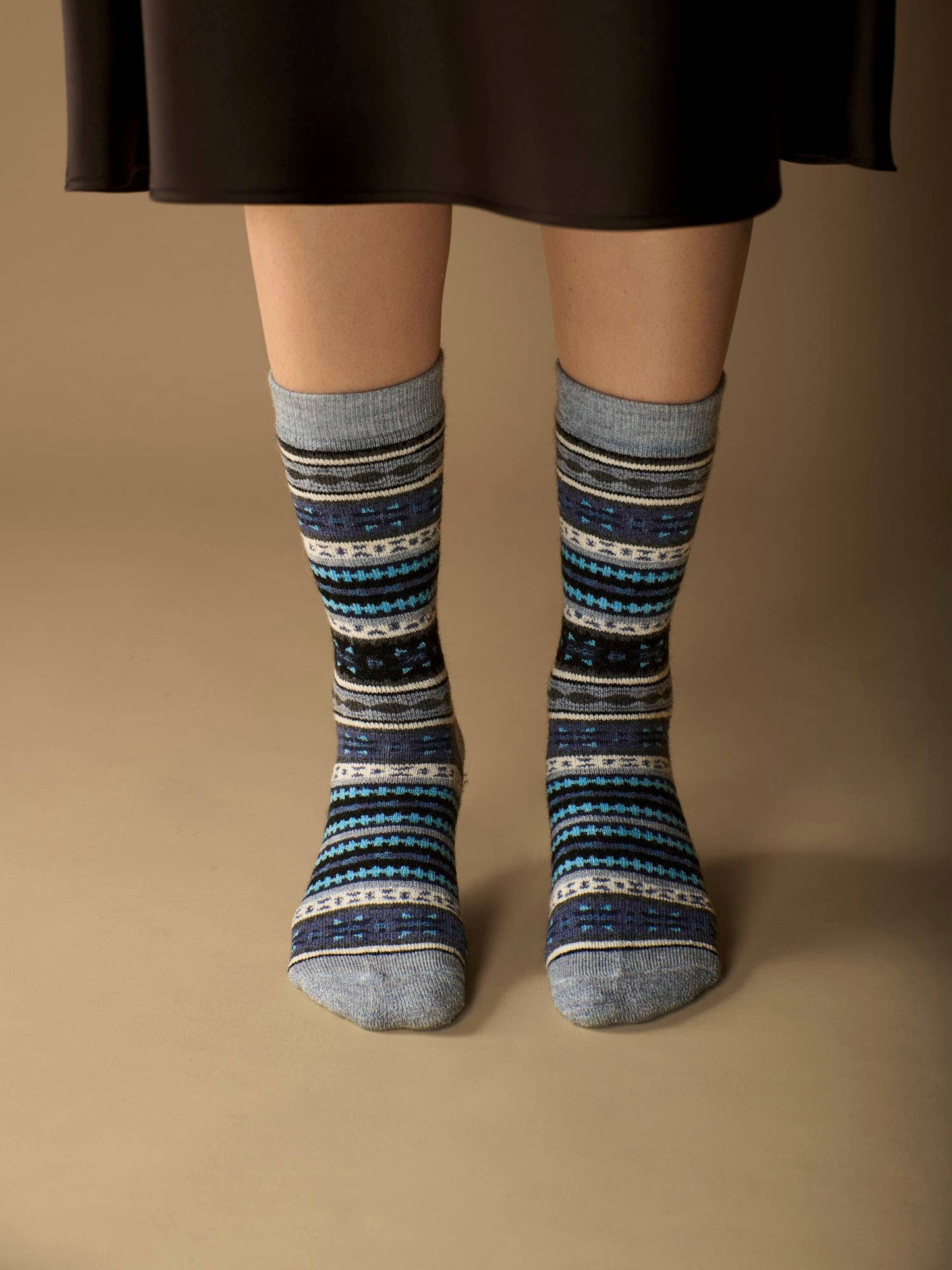 Fair Isle Full Cushion Alpaca Socks