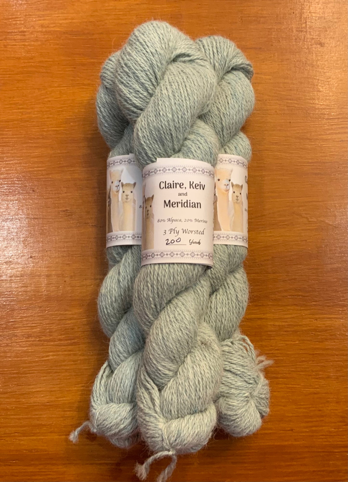 Kaiv, Meridian, Claire 3ply worsted 20% merino