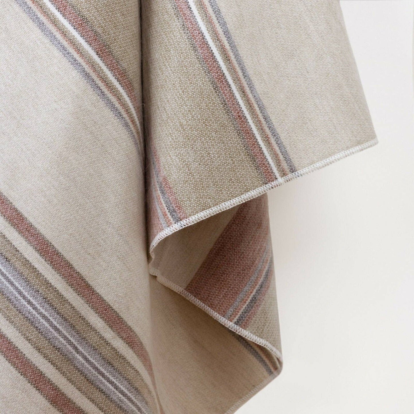 Zhumir - Baby Alpaca Wool Blanket - Queen 95" x 66" - Earthy Stripes Pattern