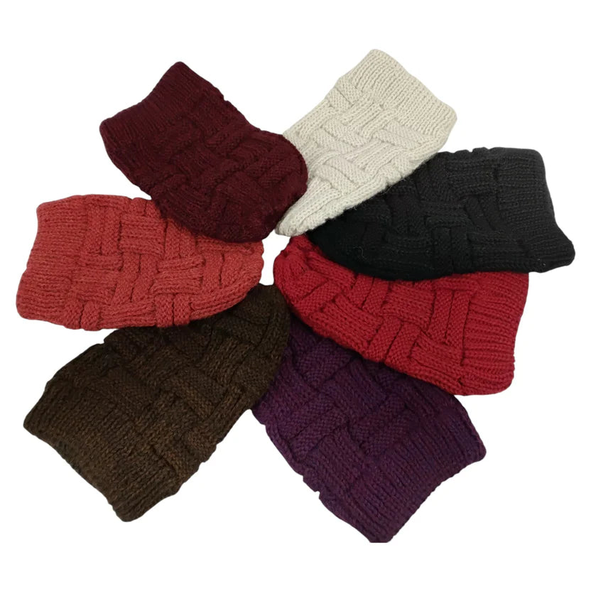 Basket Weave Ponytail Alpaca Hat
