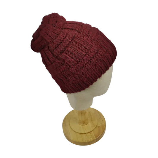 Basket Weave Ponytail Alpaca Hat