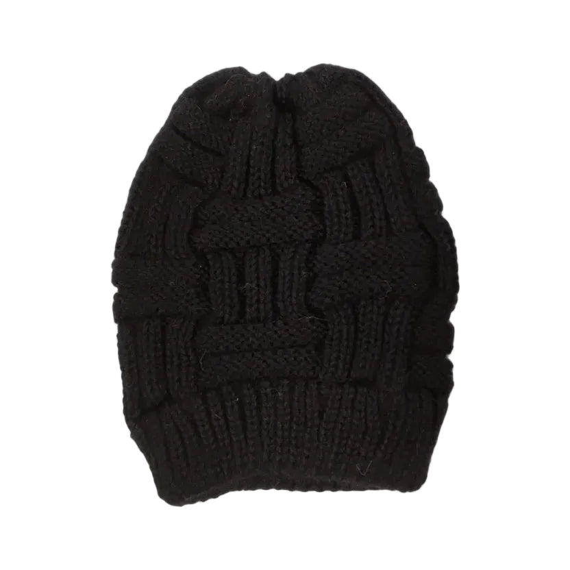 Basket Weave Ponytail Alpaca Hat